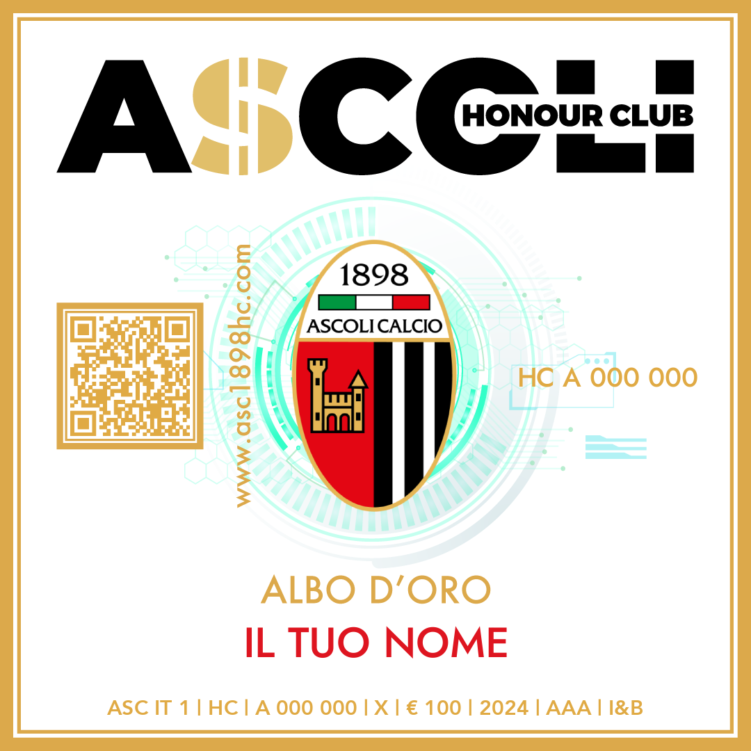 Ascoli Calcio 1898 Honour Club - Token - IL TUO NOME